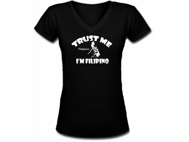 Trust me I'm Filipino  woman body fit pinay black te shirt